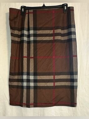 NYCO Women’s Brown/Black/Red Striped Skirt size Large Knee Length